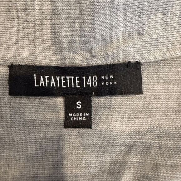 Lafayette 148 Wool Elastane Blend Gray 3/4 Sleeve V-Neck Women's Top Size Small - Picture 4 of 9